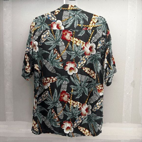 Vintage Campia Mens Hawaiian Camp Floral Palm Tree Surfboard Mens Size M EUC - Picture 3 of 5